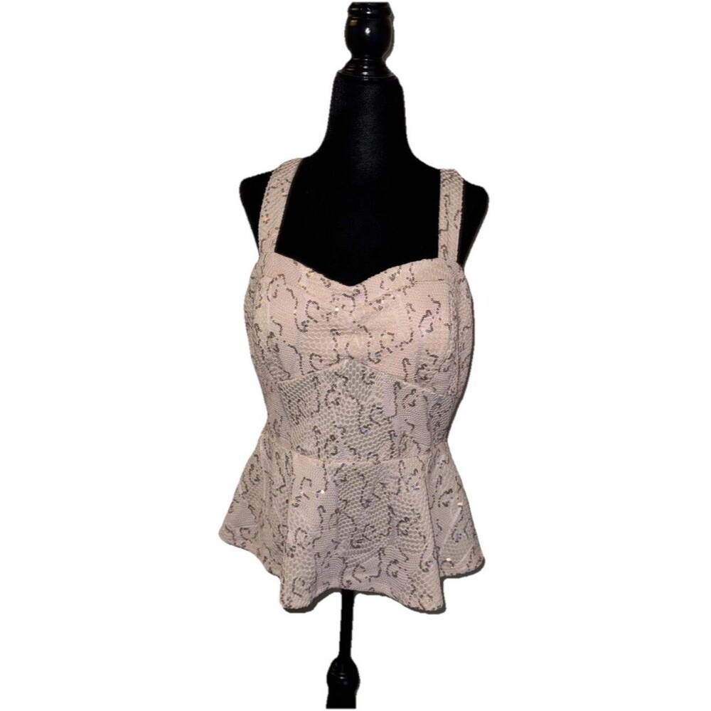 Venus Large Peplum Top Multicolor Sweetheart Neckline Sleeveless Blouse